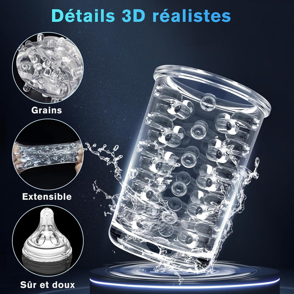 Masturbateur sex toys vibromasseurs pour homme mains libres avec 7 modes de rotation et fonction choc, masculins masturbeuse orale érotique jouet sexuel, pompe penis
