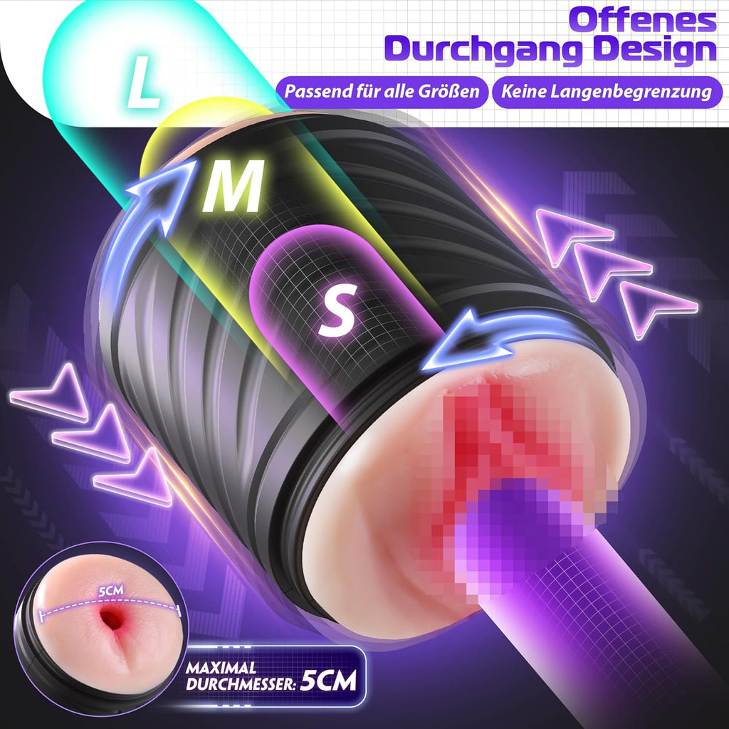 Masturbateurs Masculins Sex Toys Masturbeuse Homme, Masturbâteur Homme Mains Libres avec 7 Modes de Vibration, 2 Moteurs Masturbateur Vaginette Sextoy Homme