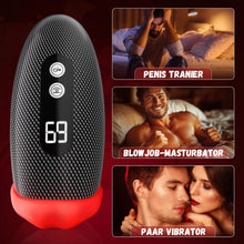 Charger l&#39;image dans la galerie, Masturbâteur Homme Mains Libres Masturbeuse, 9X9 Mode de Vibration &amp;Coup-Léchage Masturbateurs Masculins Sextoyse Homme Sex Pénis Sex Toyspour pour Homme Masturbateur
