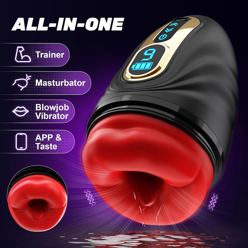 Masturbateurs Masculins Sex Toys avec 9 Modes de Vibration, Sex Toýs Homme Vibromasseur pour Pénis avec Contrôle par Application et Bâton Chauffant Vaginette Masturbateur Homme