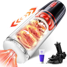 Charger l&#39;image dans la galerie, Masturbâteur Homme Mains Libres Vibromasseur Sextoy Homme, 7 Télescopiques &amp; Rotation Masturbateur Automatique Masculin Sextoyse Homme Sexmasturbâteur, 3D Soft Vaginette Masturbâteur Succion Sex Toys