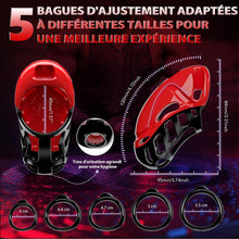 Charger l'image dans la galerie, Cage de Chasteté Pénis Sex Toýs homme - Bondage SM avec Ceinture de Chasteté avec 5 Tailles Anneaux de Pénis 2 clés 1 serrure, Cock Chastity Cage Amovibles pour Empêcher L'érection Sex Toýs Couple