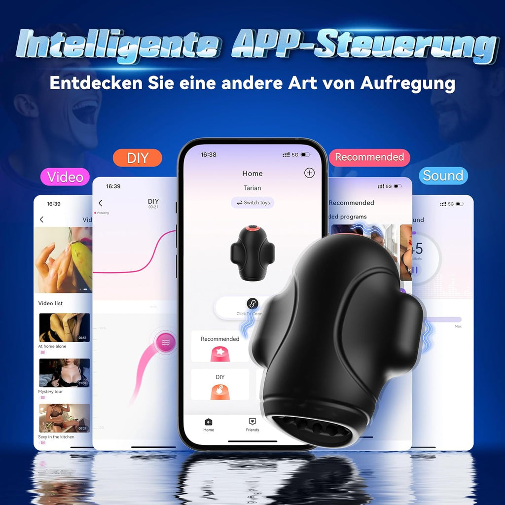 Tauara Masturbateurs Masculins Sex Toýs Homme, 4 IN 1 Masturbateur Automatique avec 10 Vibrations, APP Masturbeuse Homme Sex Toys pour Entraînement et Endurance Sextoyse Homme Sexmasturbâteur Sextoy