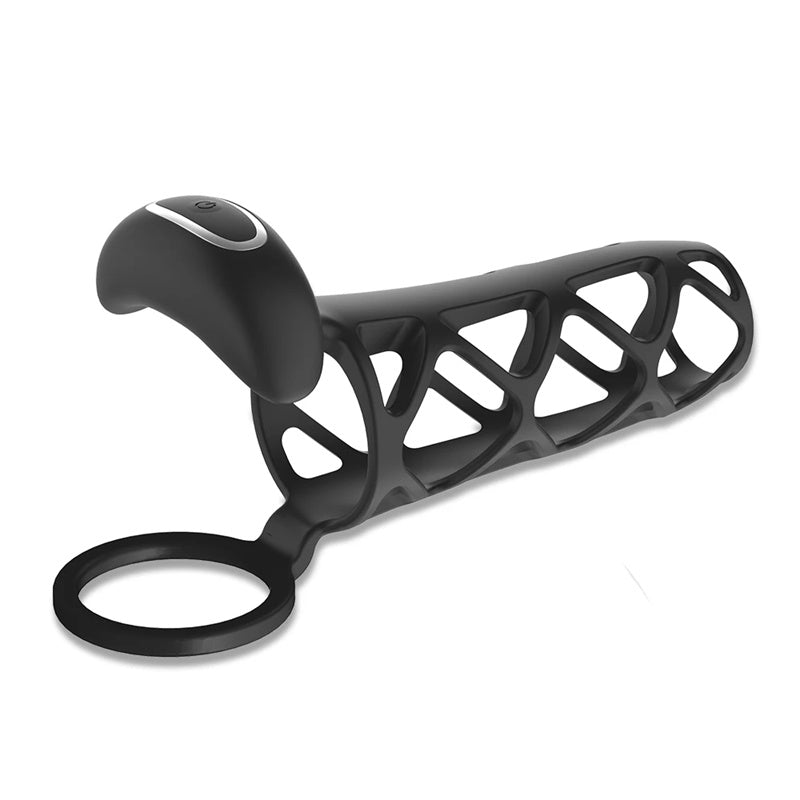 Gaine Penis avec Anneau Pénien est Doté D’une APP à Distance avec 10 Modes de Vibration