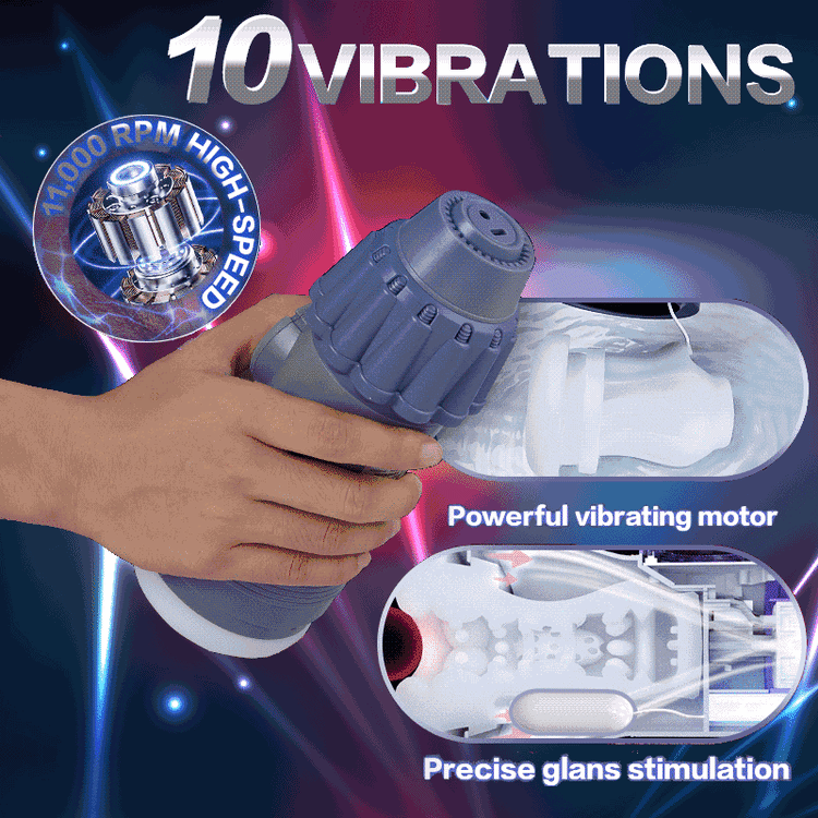 Masturbateur Automatique Electrique pour Homme Arnold avec 10 Modes D’aspiration et 10 Modes de Vibration