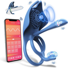 Charger l&#39;image dans la galerie, Vibrateur 4 en 1 anneau pénien, Vibrateur Anneau Pénien avec 5 Modes de Vibration, avec App