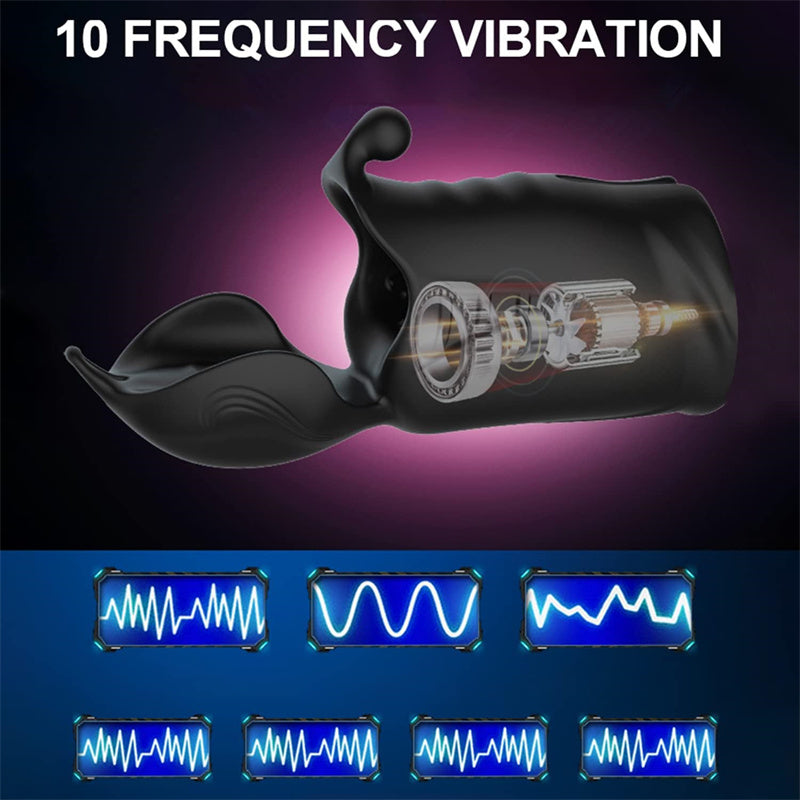 Vibromasseur Penis Electrique 3 en 1 avec 10 Modes de Vibration, Les derniers moteurs doubles et de nombreuses options d’exercice