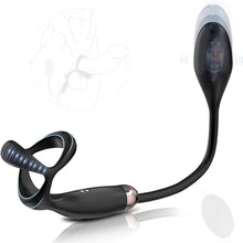 Charger l&#39;image dans la galerie, Stimulateur Prostate Vibrant avec Anneau Pénien Triangulaire et 9 Modes de Vibration