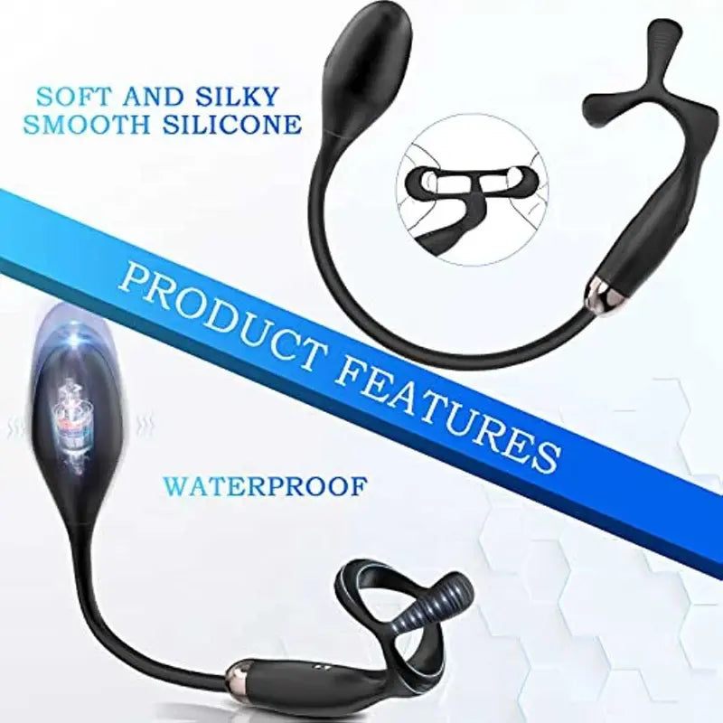 Stimulateur Prostate Vibrant avec Anneau Pénien Triangulaire et 9 Modes de Vibration