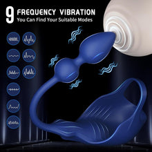Charger l&#39;image dans la galerie, Stimulateur Prostate Vibrant avec 9 Modes de Vibration et Contrôle APP - Un sextoy révolutionnaire 3 en 1 combine plug anal et anneau pénien un plaisir sexuel plus intense!