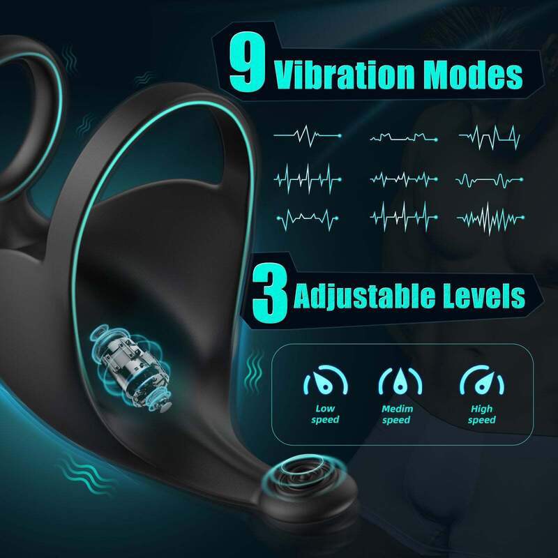 Vibrateur Pénien en Silicone avec Télécommande APP et 9 Modes de Vibration