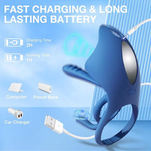 Charger l&#39;image dans la galerie, Vibrateur 4 en 1 anneau pénien, Vibrateur Anneau Pénien avec 5 Modes de Vibration, avec App