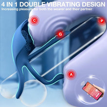 Charger l&#39;image dans la galerie, Vibrateur 4 en 1 anneau pénien, Vibrateur Anneau Pénien avec 5 Modes de Vibration, avec App