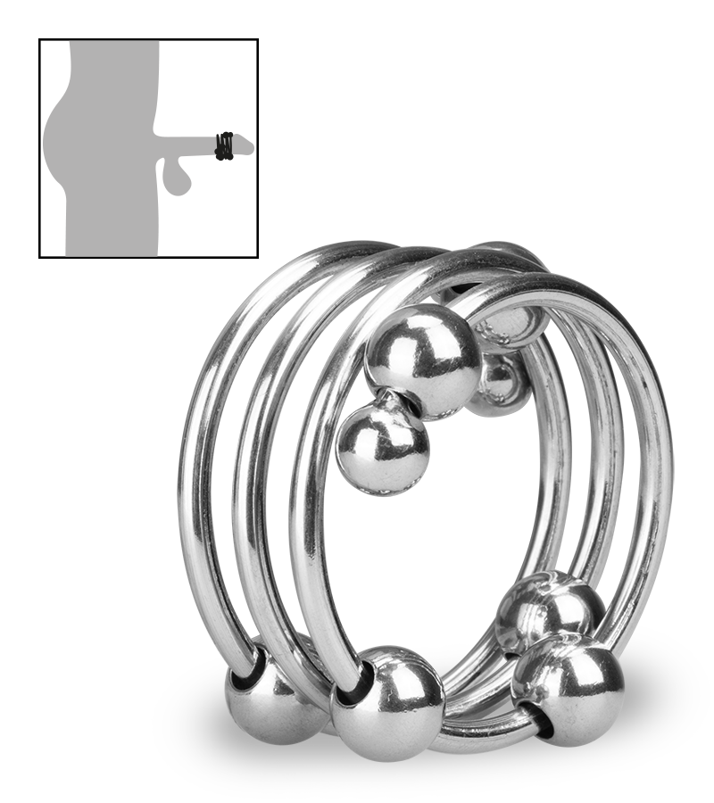 Anneau cockring métal 8 boules Altar