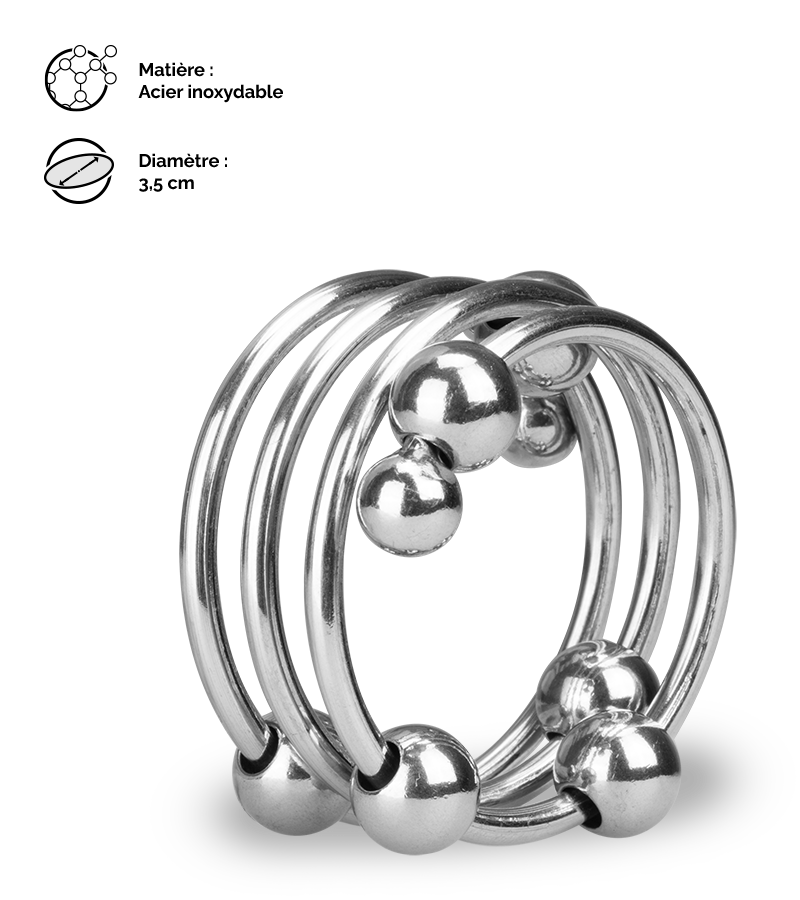 Anneau cockring métal 8 boules Altar