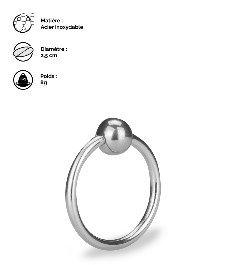 Anneau de gland en inox Lump