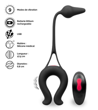 Charger l&#39;image dans la galerie, Anneau vibrant avec plug anal Lucifer