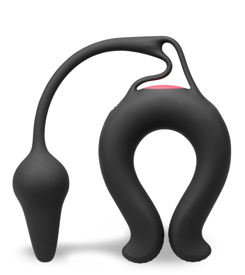 Anneau vibrant avec plug anal Lucifer