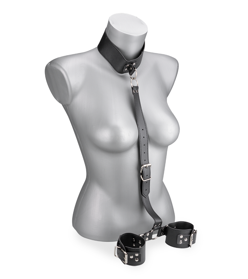 Attache cou et poignets réglable en similicuir