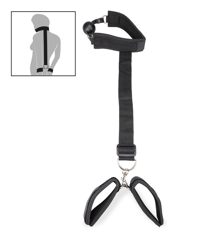 Bâillon gag-ball avec attache poignets