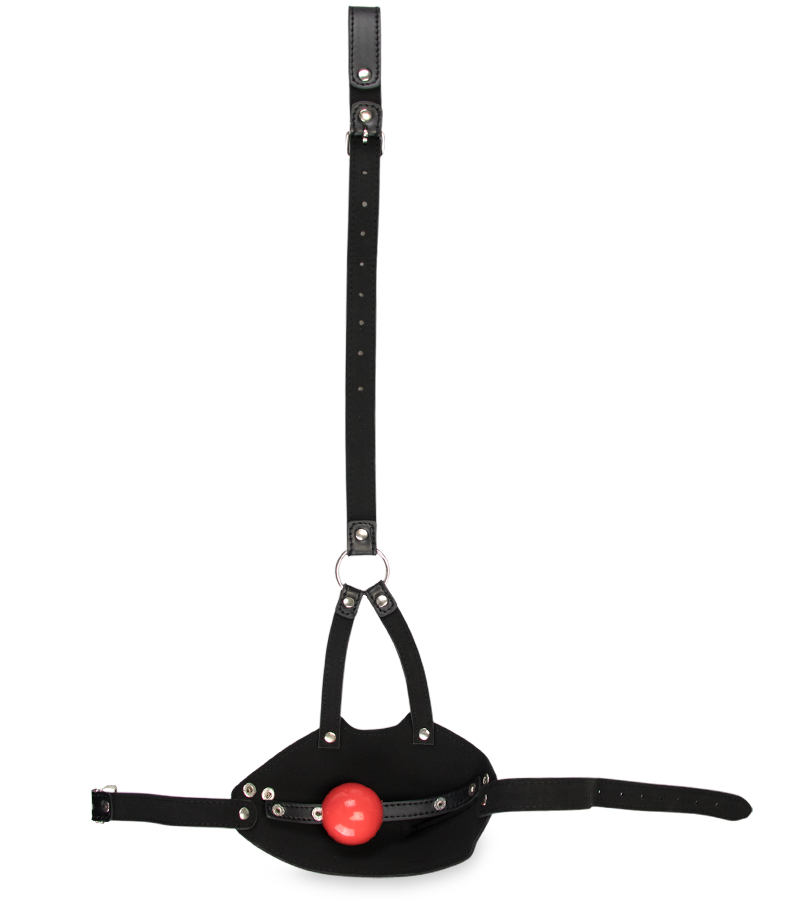 Bâillon gag-ball en cuir BDSM