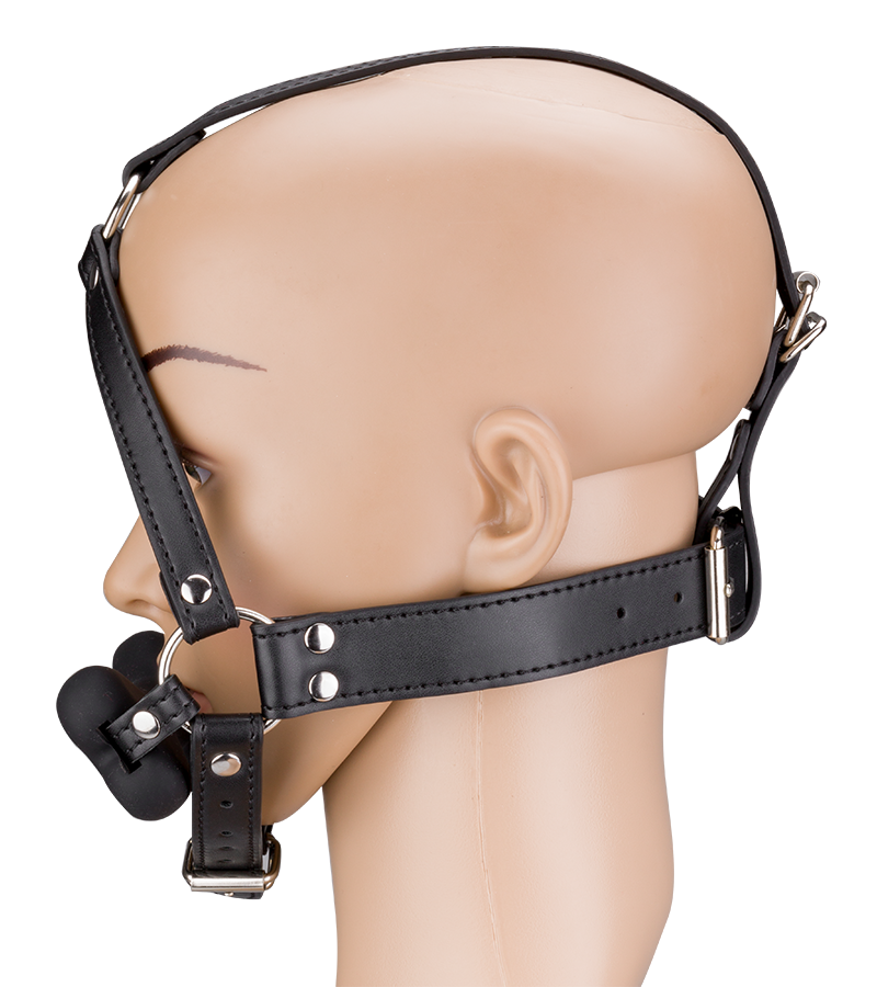 Bâillon harnais avec os en silicone 12,3cm Puppy Play