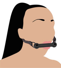 Charger l&#39;image dans la galerie, Bâillon mors en silicone et similicuir
