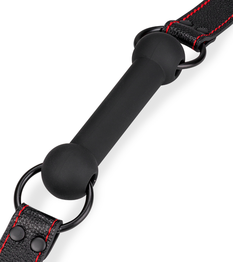 Bâillon mors en silicone et similicuir