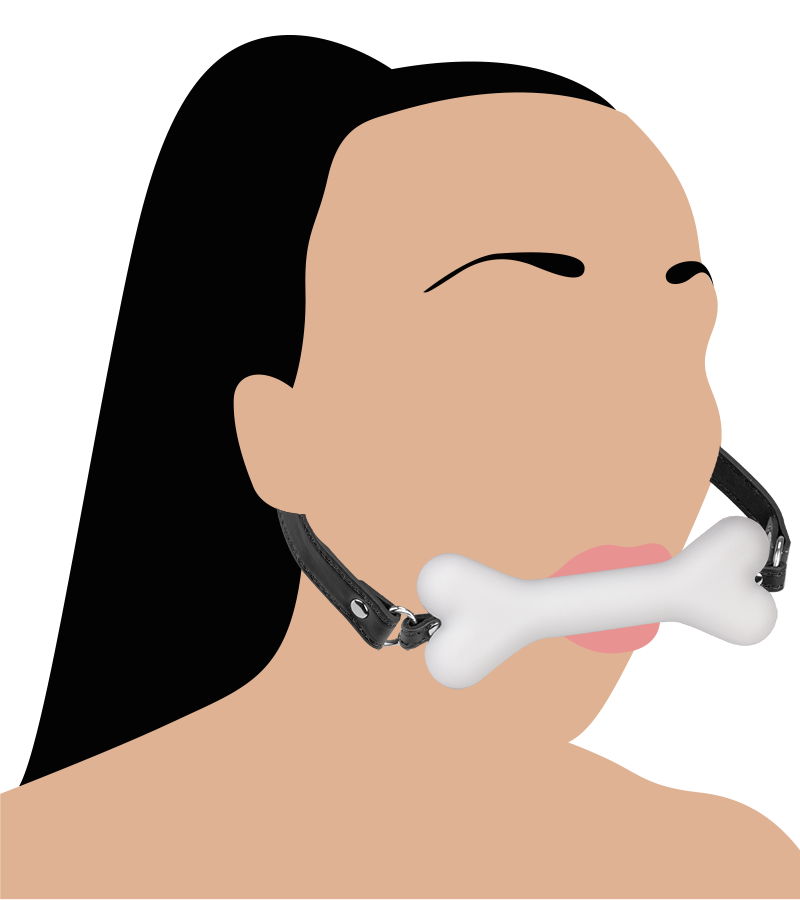 Bâillon os en silicone 15,0cm Puppy Play