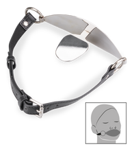 Charger l&#39;image dans la galerie, Bâillon plat en métal et similicuir