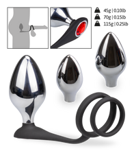 Charger l&#39;image dans la galerie, Bijou anal double anneau cockring avec 3 plugs