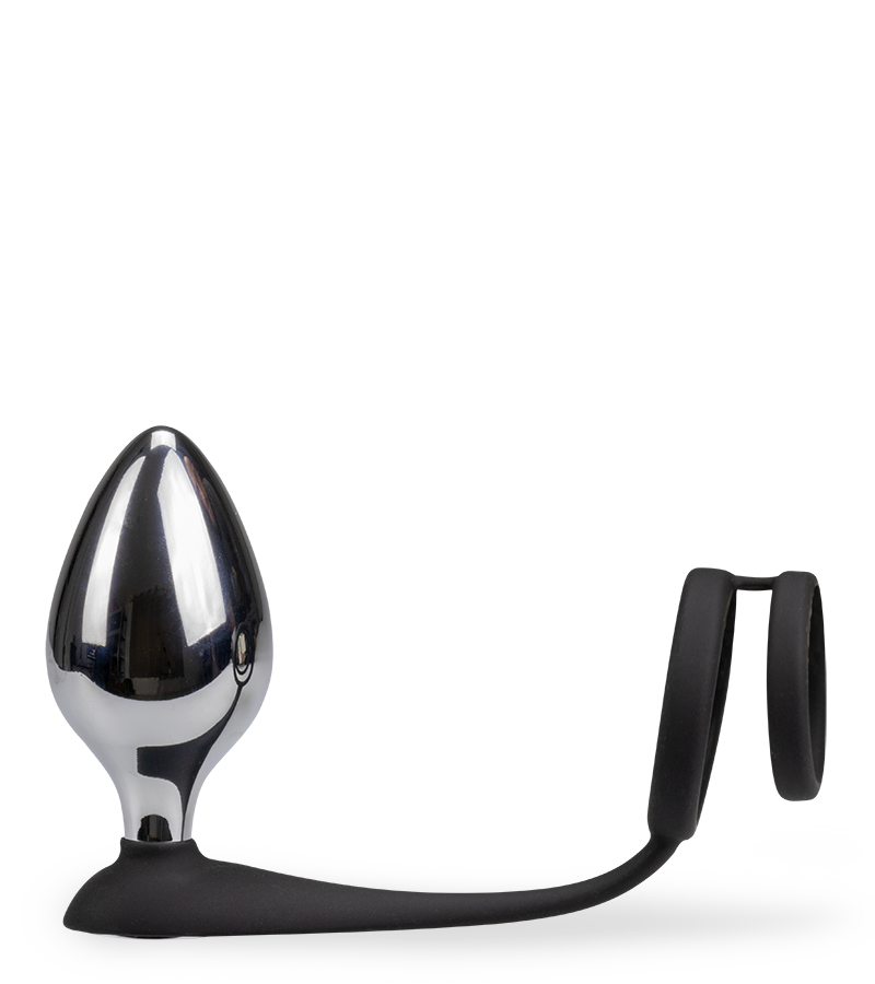 Bijou anal double anneau cockring avec 3 plugs