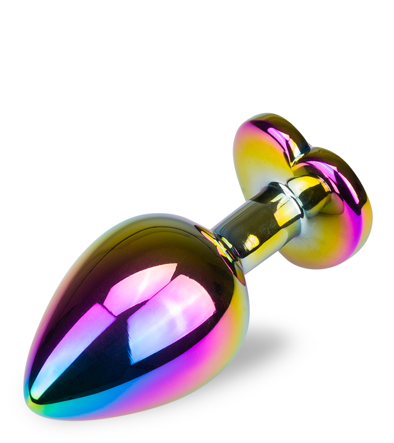 Bijou anal rosebud cœur arc-en-ciel M