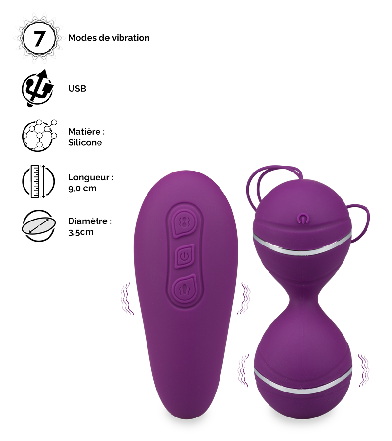 Boules de geisha et télécommande vibrantes Deity