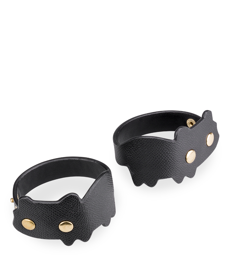 Bracelets de poignets BDSM en similicuir chat