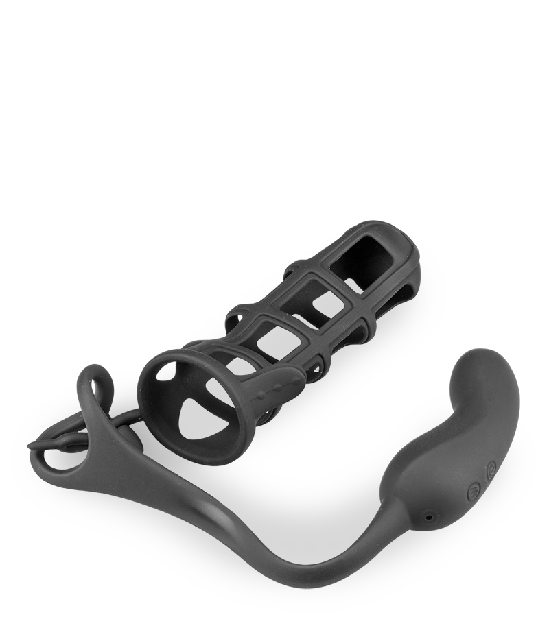 Cage à pénis cockring stimulateur prostate vibrant