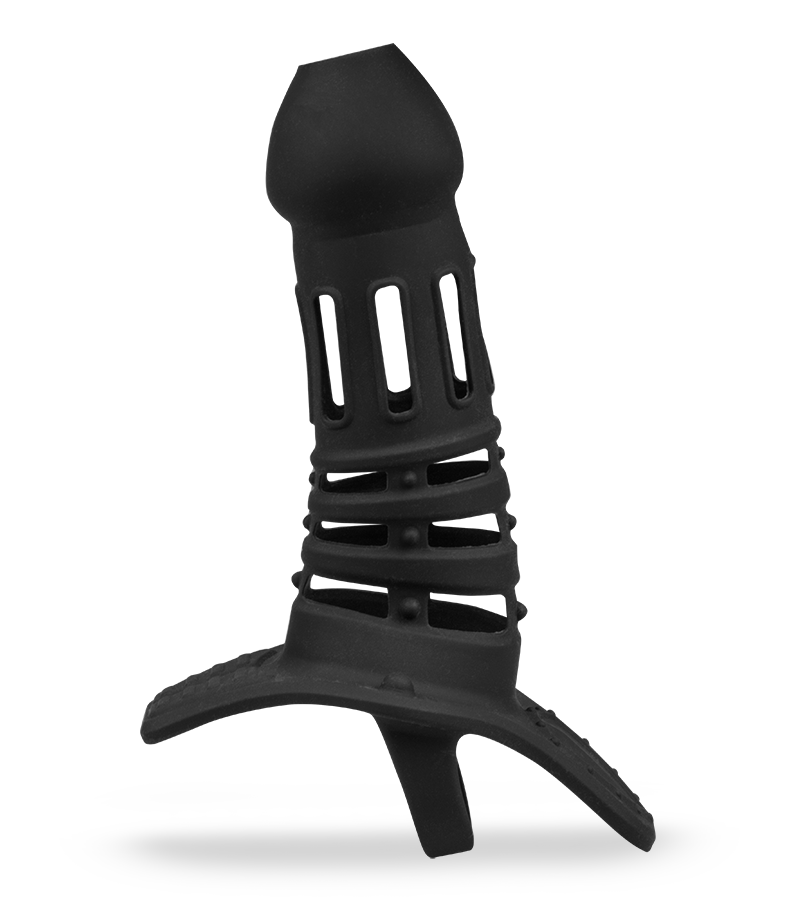 Cage à penis silicone noire Armure Samouraï