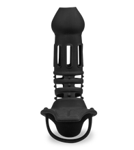 Charger l&#39;image dans la galerie, Cage à penis silicone noire Armure Samouraï