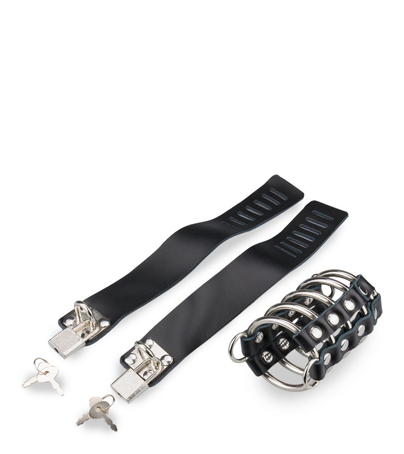 Cage de chasteté cuir pour pénis