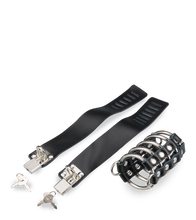 Charger l&#39;image dans la galerie, Cage de chasteté cuir pour pénis