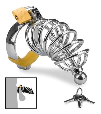 Cage de chasteté pénis et plug d'urètre Guantanamo