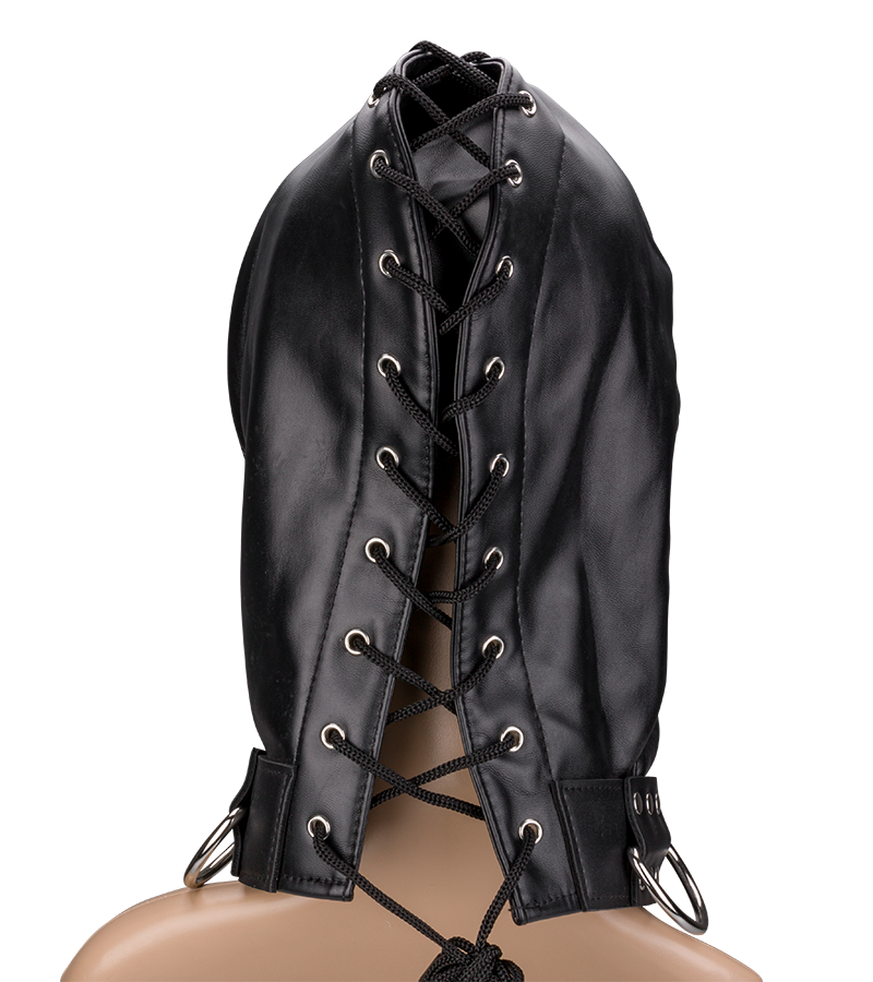 Cagoule BDSM avec fermeture éclaire pour la bouche et cadenas