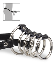 Charger l&#39;image dans la galerie, Ceinture 5 anneaux cockring métal