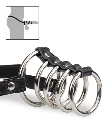Ceinture 5 anneaux cockring métal