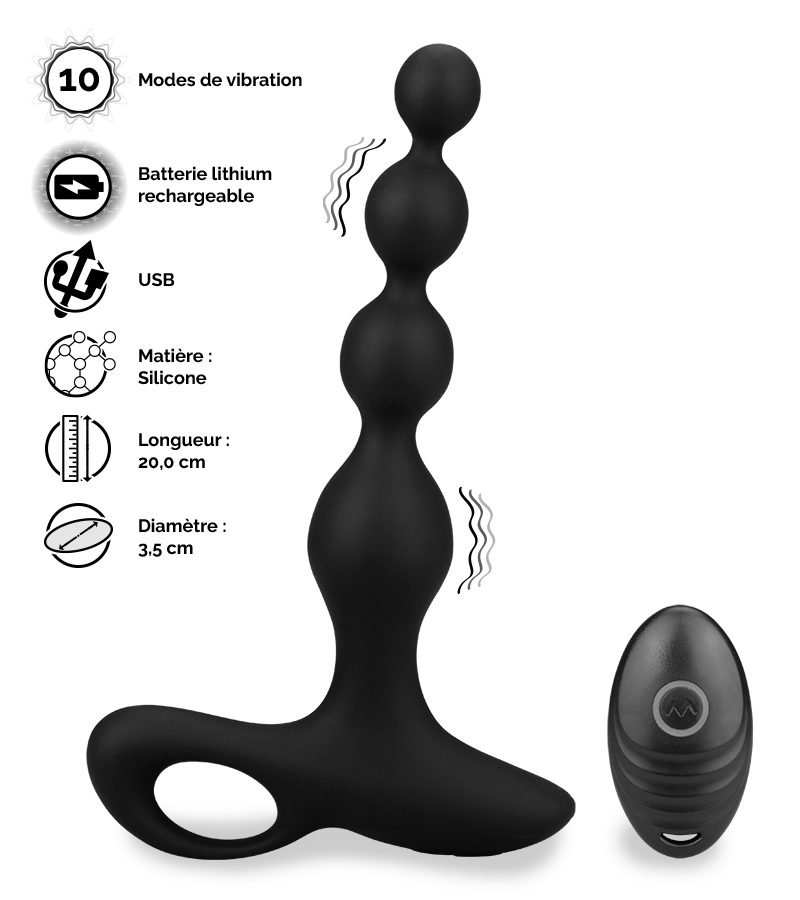 Chapelet vibrant télécommandé Whisper