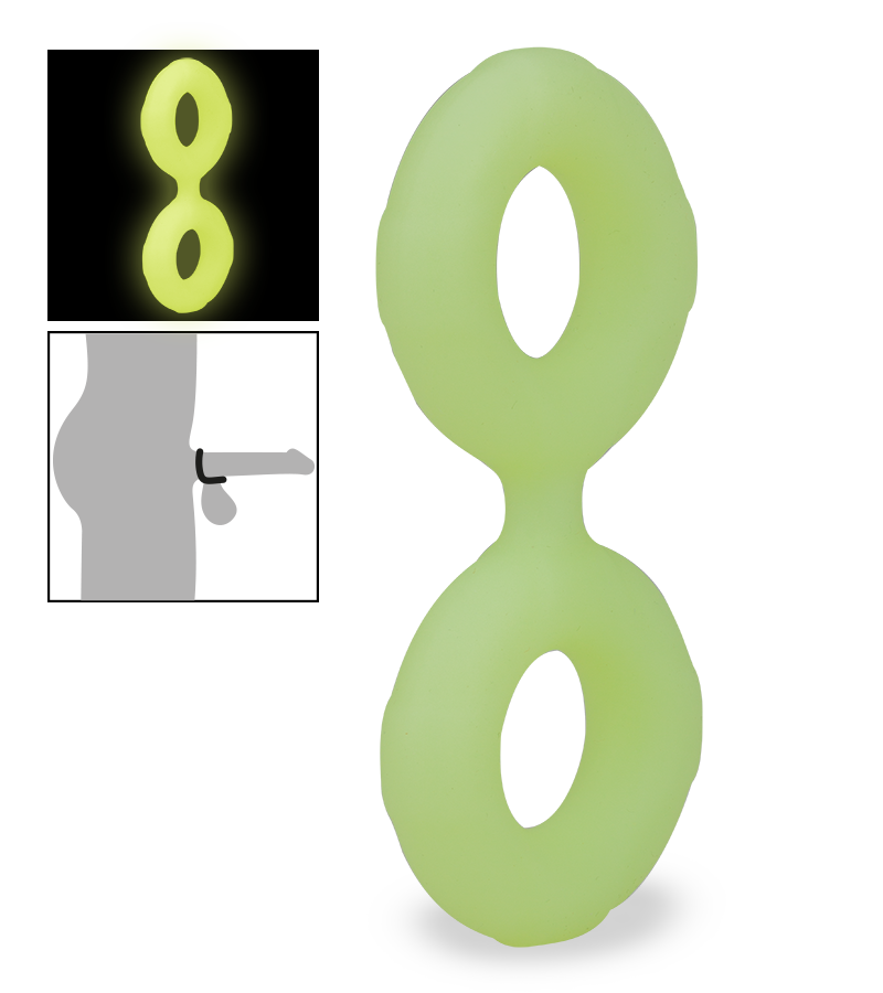 Cockring double en silicone phosphorescent Sloom