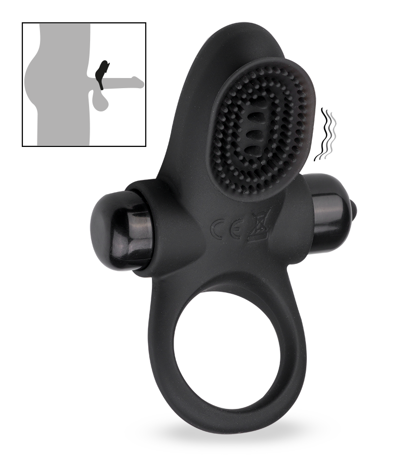 Cockring vibrant avec stimulateur clito cunnilingus