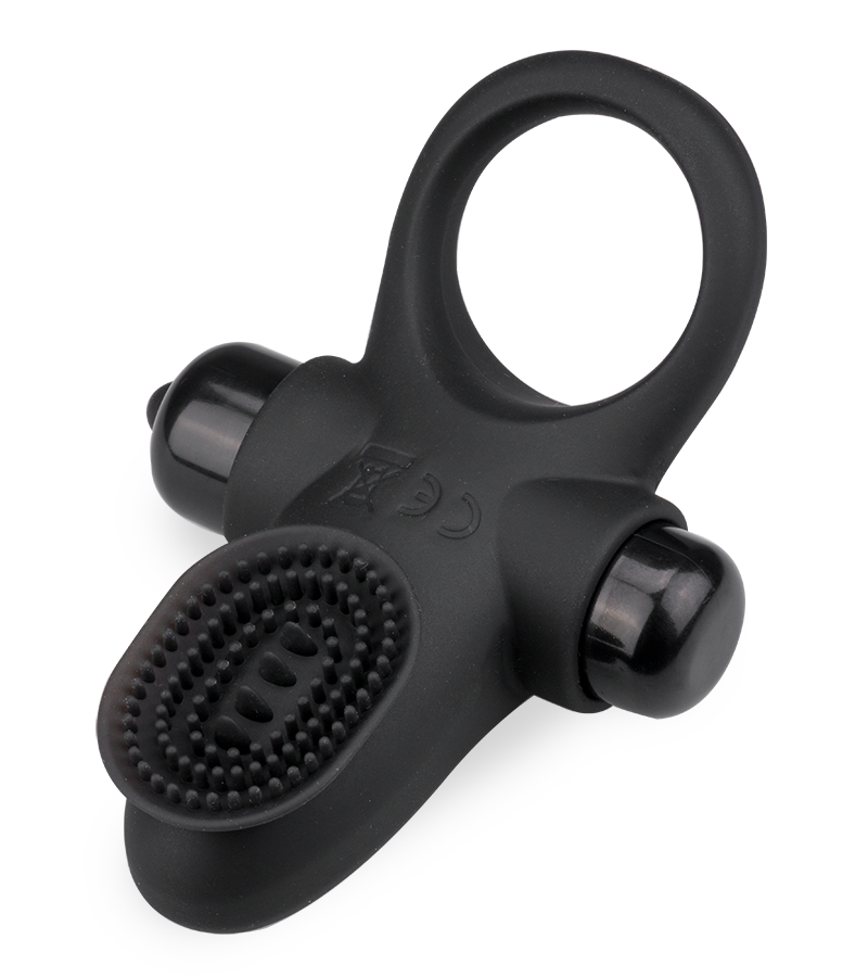 Cockring vibrant avec stimulateur clito cunnilingus