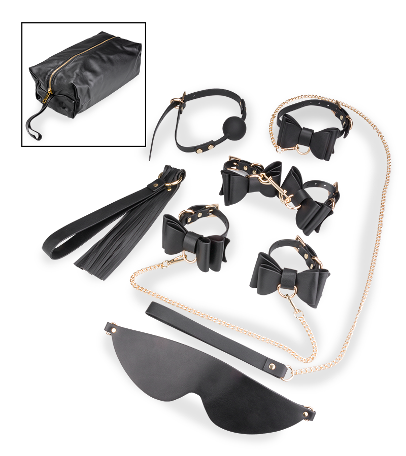 Coffret BDSM 7 pièces style raffiné et trousse de rangement