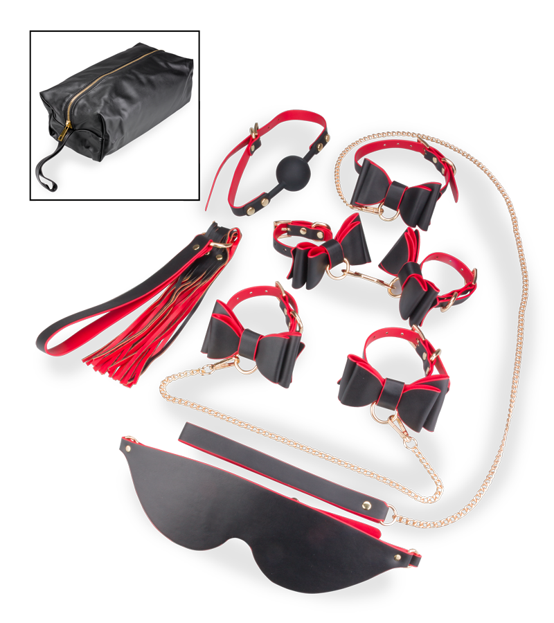 Coffret BDSM 7 pièces style raffiné et trousse de rangement
